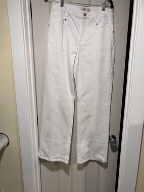 Cabi Lark White Straight-Leg Jeans